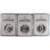 Image 1 : 1959, 63 & 63-D FRANKLIN HALF DOLLARS, NGC MS-64