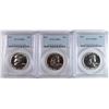 Image 1 : LOT OF ( 3 ) 1961 FRANKLKIN HALF DOLLARS, PCGS PR-66