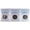 Image 1 : LOT OF ( 3 ) 1962 FRANKLKIN HALF DOLLARS, PCGS PR-66