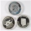 Image 2 : ( 3 ) ONE OUNCE .999 SILVER  SPECIALTY ROUNDS: