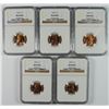 Image 1 : (5) 1949-S LINCOLN CENTS NGC MS-66 RD
