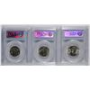 Image 2 : ( 3 ) PCGS GRADED MS-65 WASHINGTON QUARTERS: 1940-S, 1956-D & 1957
