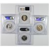 Image 2 : ( 4 ) PCGS GRADED MS-66 WASHINGTON QUARTERS: (1) 1958 & (3) 1964
