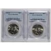 Image 1 : ( 2 ) 1954-D FRANKLIN HALF DOLLARS, PCGS MS-64 FBL