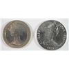 Image 2 : 1973 COOK ISLAND 7 1/2 DOLLARS SILVER PROOF + 1989 ISLE OF MAN PROOF 1 CROWN