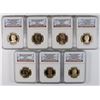 Image 1 : NGC PRESIDENTIAL DOLLAR LOT - ALL DIFFERENT, 4- PF69 ULTRA CAMEO & 3- MS67
