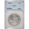 Image 1 : 1881-O MORGAN DOLLAR NNC GRADED BU