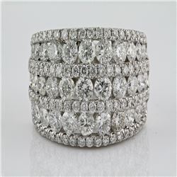 3.85ct Wedding Anniversary Band G-H, SI1-SI2, 14Kt White Gold 9.86 gms 6.5