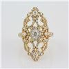 Image 1 : 1.38 ctw Filigree Victorian Design 14Kt Yellow Gold F, SI2-I1, 4.65 gms 6.5