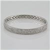 Image 1 : 1.74 ctw F, SI2-I1  Micro Pave Setting Diamond Bangle Bracelet 14K White Gold 7"