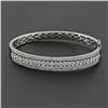 Image 1 : 2.76 ctw  F, SI2-I1 Prong Pave Set  Diamond Bangle Bracelet 14Kt White Gold 17.99 gms