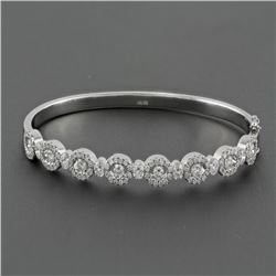 2.26 ctw  F, SI2-I1 Channel Pave Set Diamond Bangle Bracelet 14Kt White Gold 14.3 gms