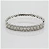 Image 1 : 2.09 ctw  F, SI2-I1 Channel Pave Set Diamond Bangle Bracelet 14Kt White Gold 15.43 gms