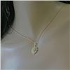 Image 2 : 0.87 ct Round Diamonds 14K Yellow Gold Floral Filigree Charm Necklace - 16"