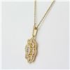 Image 3 : 0.87 ct Round Diamonds 14K Yellow Gold Floral Filigree Charm Necklace - 16"