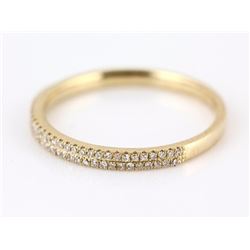 0.14ct Pavé Diamond in 14K Yellow Gold Stackable Half Band Ring - Size 7