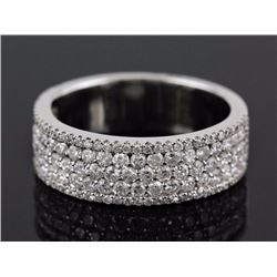 1.31ctw Wedding Anniversary Diamond Ring 14k White Gold G-HSi2-Si3|Ring Size:6.75|Gram Weight:5.5