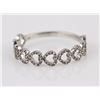 Image 2 : 0.18ct Pavé Diamond in 14K White Gold Stackable Chained Hearts Ring - Size 7