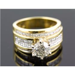 4.77 ctw Diamond Engagement  Ring 18K Yellow Gold I-J,  I1,  11.9 tgw|**Size:7