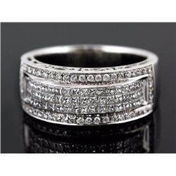 1.11ctw Wedding Anniversary Diamond Ring 14k White Gold G-HSi2-Si3|Ring Size:7|Gram Weight:8.1
