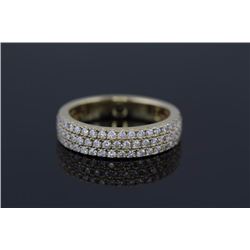 1.09ctw Half Band WeddingDiamond Ring 14k Yellow Gold G-HSi2-Si3|Ring Size:6|Gram Weight:4.51