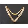 Image 1 : 14K Yellow Gold 0.28ct Round Diamond Stackable Chevron Goth Band Ring - Size 7