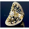 Image 1 : 1.35 ctw Prong Channel Set Diamond Filigree Ring 14K Yellow Gold  12.07g|**Size:6.5