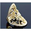 Image 2 : 1.35 ctw Prong Channel Set Diamond Filigree Ring 14K Yellow Gold  12.07g|**Size:6.5