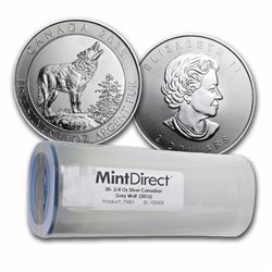 2015 Canada 3|4 oz Silver Grey Wolf (30-Coin MintDirect® Tube)