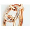 Image 1 : 14K Rose Gold 0.17ct Pave Diamond Cuban Curb Chain Link Ring - Size 7 RESIZABLE