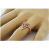 Image 3 : 14K Rose Gold 0.27ct Micro Pave Diamond Triangle Chevron Spike Ring - Size 7