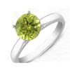 Image 1 : Peridot 2.00 ct 8mm Classic Solitaire Ring 14K White or Yellow Gold