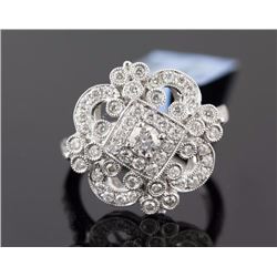 0.97 ctw Diamond  Cluster Pave Band 14KWhite Gold F-G, SI2-SI3|**Size:6  5.60g