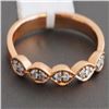Image 1 : 14K Rose Gold 0.09ct Round Diamond G-Color Stackable Marquise Band Ring- Size