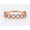 Image 1 : 0.18ct Pavé Diamond in 14K Rose Gold Stackable Chained Hearts Ring - Size 7