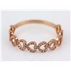 Image 2 : 0.18ct Pavé Diamond in 14K Rose Gold Stackable Chained Hearts Ring - Size 7