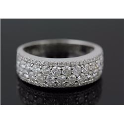 1.52ctw Wedding Anniversary Diamond Ring 14k White Gold G-HSi2-Si3|Ring Size:6.75|Gram Weight:4.73