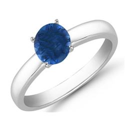 Sapphire 1.60 ct 7mm Classic Solitaire Ring 14K White or Yellow Gold