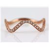 Image 1 : 0.13ct Pavé Diamonds in 14K Rose Gold Stackable Wave Band Ring - Size 6.5
