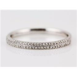 0.14ct Pavé Diamond in 14K White Gold Stackable Half Band Ring - Size 7