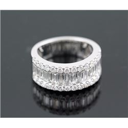 1.86 ctw Pave Channel Set Diamond Wedding Band Ring 14K White Gold   6.27g |**Size:6.5