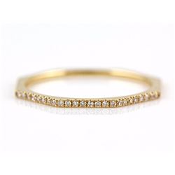 0.08ct Pavé Diamond in 14K Yellow Gold Stackable Octagon Band Ring - Size 7