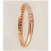 Image 3 : 14K Rose Gold 0.19ct Round Diamond Stackable Wedding Band Ring Set - Size 6.5