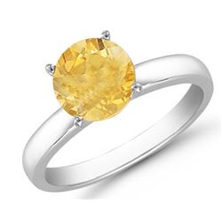Citrine 1.30 ct 7mm Classic Solitaire Ring 14K White or Yellow Gold