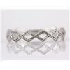 Image 1 : 0.18ct Pavé Diamond in 14K White Gold Stackable Woven Zigzag Band Ring - Size 7