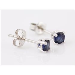 Sapphire 5mm 1.30 tcw Classic Stud Earring 14K White or Yellow Gold