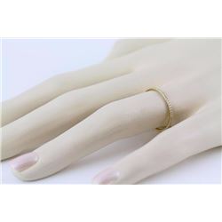 0.09ct Pavé Diamond in 14K Yellow Gold Stackable Half Band Ring - Size 7