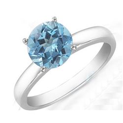 Topaz 1.36 ct 6.5mm Classic Solitaire Ring 14K White or Yellow Gold