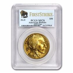2010 1 oz Gold Buffalo MS-70 PCGS (First Strike)