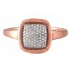 Image 1 : 14K Rose Gold with Micro Pave Diamonds Cushion Cocktail Ring - Size 7 Resizable